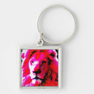 Lion Head Roze sleutelhanger
