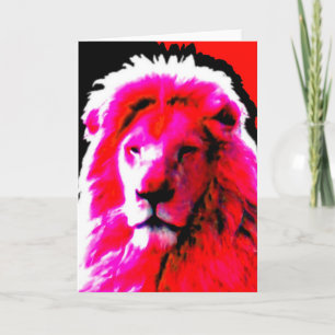 Lion Head Roze wenskaart Kaart