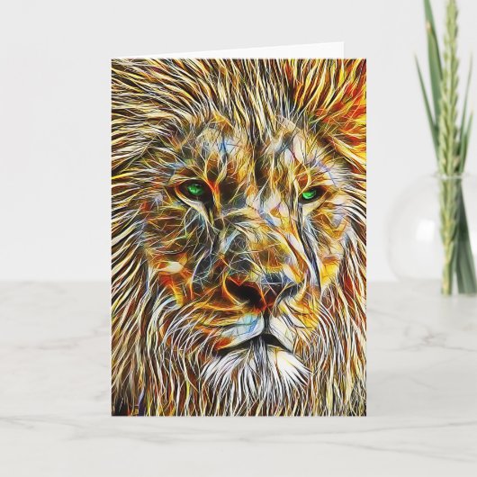 Lion Head Toute Occasion Vierge Carte de voeux (Devant)