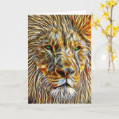 Lion Head Toute Occasion Vierge Carte de voeux (Fleur jaune)
