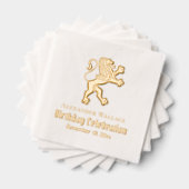 Lion Héraldique Debout Fête d'Anniversaire Nom Dat (Insitu (empilé))