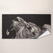 Lion homme en colère (Serviette de bain)