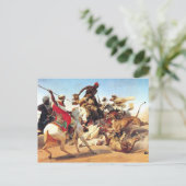 Lion Hunt van Vernet Briefkaart (Staand voorkant)