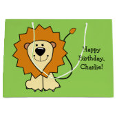 Lion illustratie aangepaste tekst geschenkzak groot cadeauzakje (Voorkant)