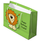 Lion illustratie aangepaste tekst geschenkzak groot cadeauzakje (Voorkant Gekanteld)