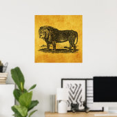  Lion Illustration - 1800's African Animal Poster (Thuiskantoor)
