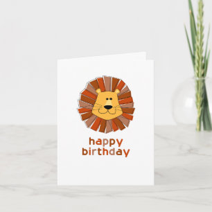 Lion Illustration Birthday Card Kaart