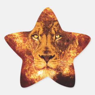 Lion in brand ster sticker