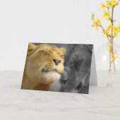 Lion in Love Kaart (Gele Bloem)