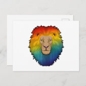Lion in Rainbow Colours Briefkaart (Voorkant / Achterkant)