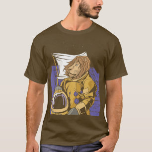 Lion In Space Astronaut - Astral Cosmic Design For T-shirt