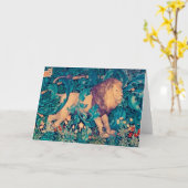 Lion in The Forest, William Morris Kaart (Gele Bloem)