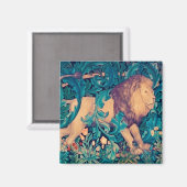 Lion in The Forest, William Morris Magneet (Voorkant / Achterkant)