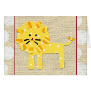 Lion jaune avec Pois blancs