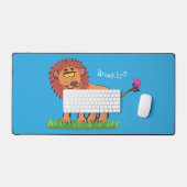 Lion joyeux avec dessin animé de papillon (Clavier et souris)