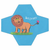 Lion joyeux avec dessin animé de papillon (Plat)