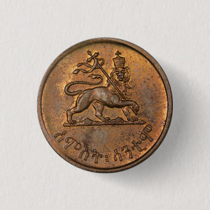 Lion Judah Jah Rastafari Reggae Rasta Button