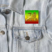 Lion Judah Lion Reggae Vierkante Button 5,1 Cm (In situ)