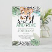 Lion Jungle Cute 5e Anniversaire Invitation (Debout devant)