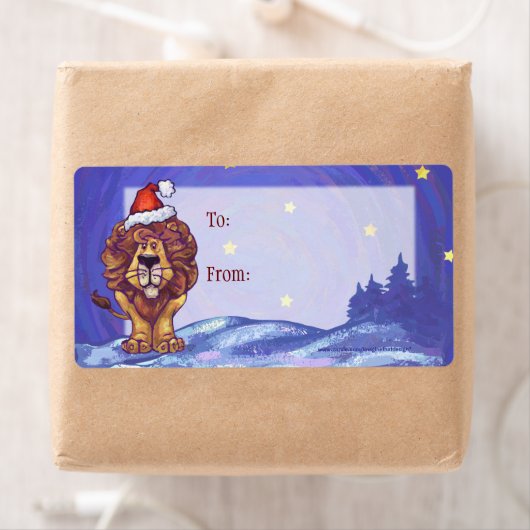 Lion Kerstmis Etiket (Insitu)