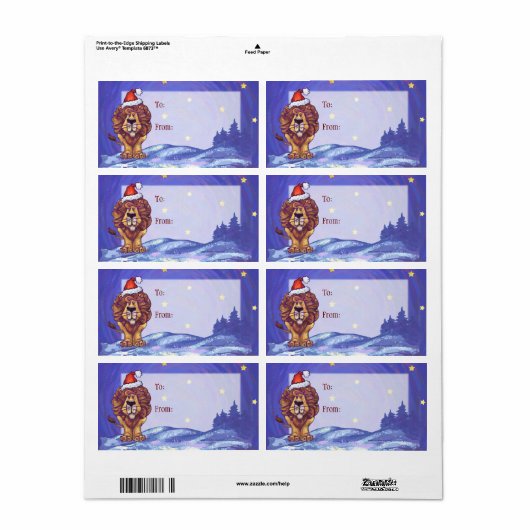 Lion Kerstmis Etiket (Full Sheet)