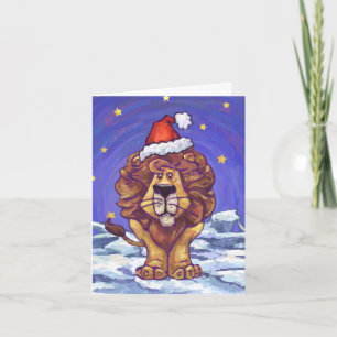 Lion Kerstmis Feestdagen Kaart