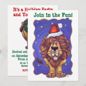 Lion Kerstmis Kaart (Voorkant / Achterkant)