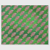 Lion Kerstmis op groen Cadeaupapier (Vlak)