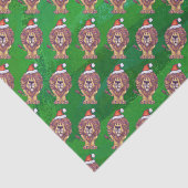Lion Kerstmis op groen Tissuepapier (Detail)
