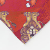 Lion Kerstmis op rood Fleece Deken (Hoek)