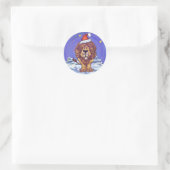 Lion Kerstmis Ronde Sticker (Tas)