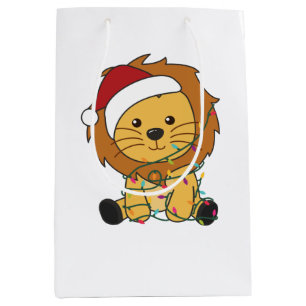 Lion Kerstmis Winterdieren Lons Medium Cadeauzakje