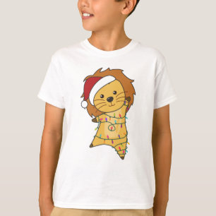 Lion Kerstmis Winterdieren Lons T-shirt