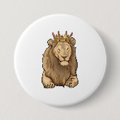 Lion King Crown Ronde Button 7,6 Cm (Voorkant)