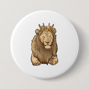Lion King Crown Ronde Button 7,6 Cm