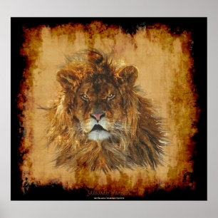 Lion King of the Oerwoud Wildlife Art Poster