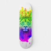 Lion King Skateboard Deck aux couleurs Abstraites! (Recto)