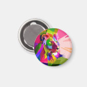 Lion Kleurrijke Prismatische Pop Art Design-62501 Magneet (Voorkant / Achterkant)