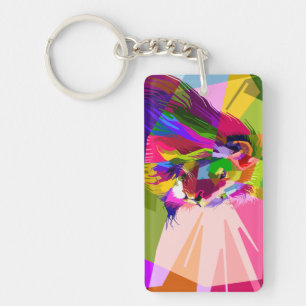 Lion Kleurrijke Prismatische Pop Art Design-62501 Sleutelhanger