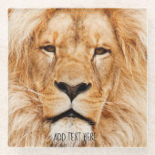 Lion, koning van Afrika Glazen Onderzetter (Voorkant)