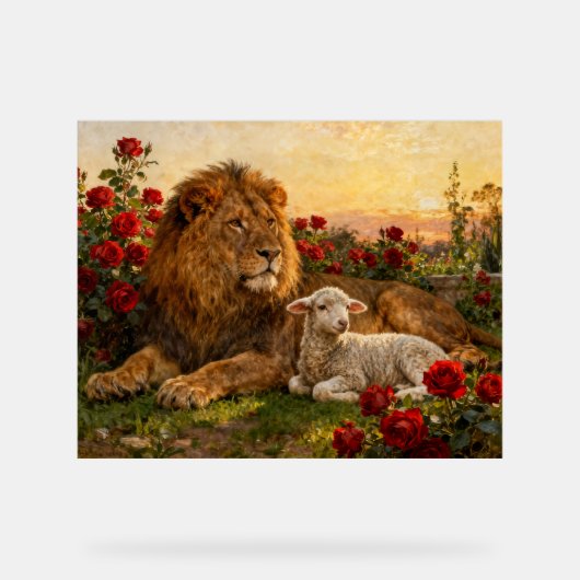 Lion & Lamb in the Roses (Recto)