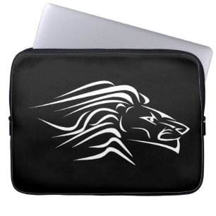 Lion-laptophoes werken zwart — uw kleuren laptop sleeve