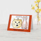 Lion le chat - carte de Halloween (Fleur jaune)