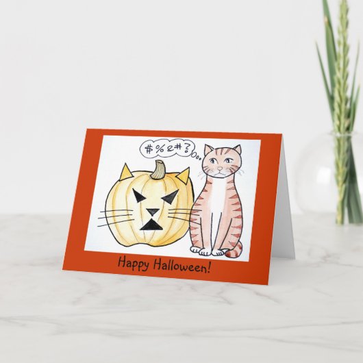 Lion le chat - carte de Halloween (Devant)