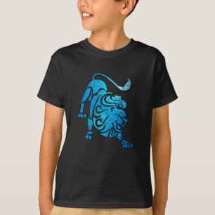 Lion le T-shirt noir de l'enfant de constellation