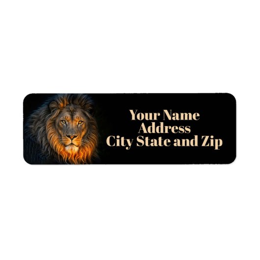 Lion Leo Return Address Labels (Voorkant)