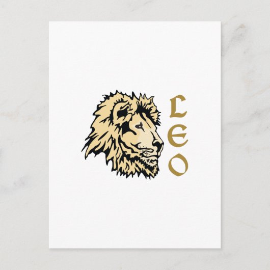LION LEO ZODIAC BRIEFKAART (Voorkant)