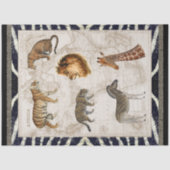 Lion Leopard Zebra Africa  Map Decoupage Tissuepapier (Voorkant)