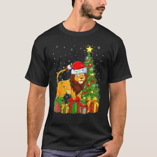 Lion Lighting Xmas - kerstman met kerstmis T-shirt (Voorkant)