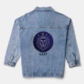 Lion Lion Zodiac Signet Design Denim Veste (Verso)